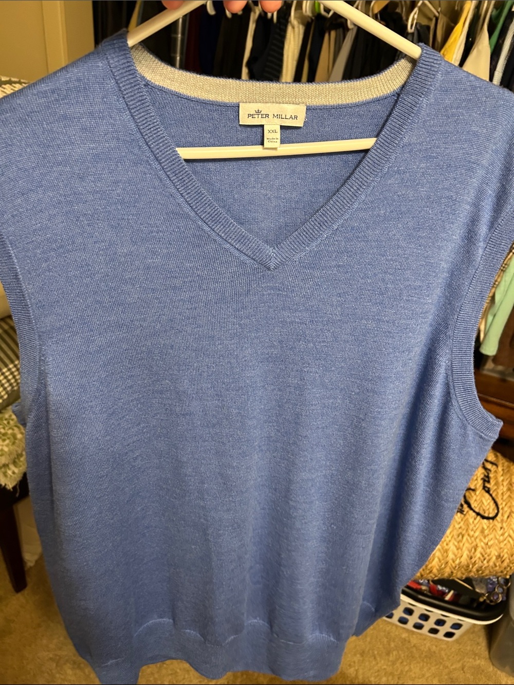 Peter Millar Blue V-Neck Sweater Vest